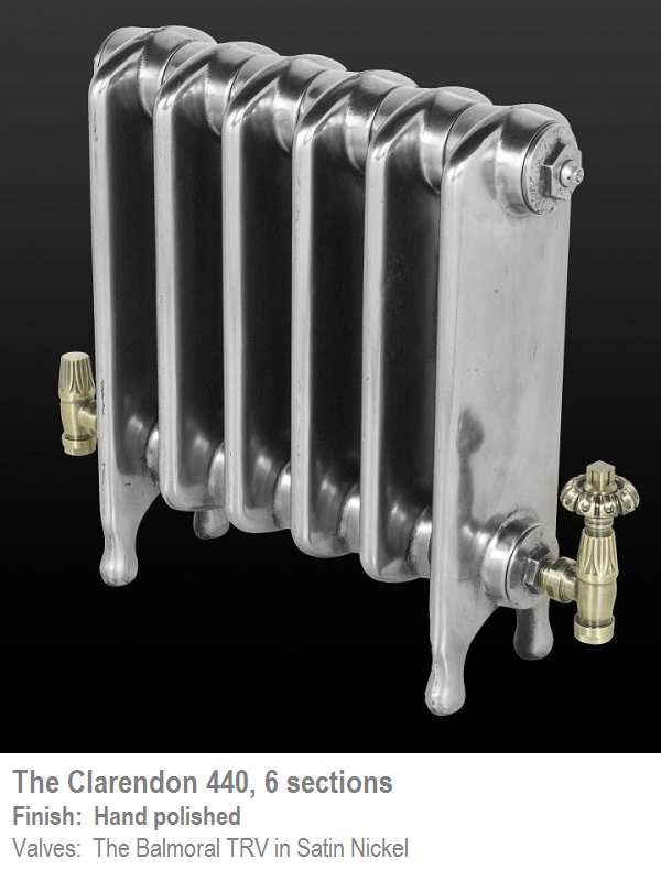 Clarendon 440 Cast Iron Radiator - 12 Sections, 440 x 812mm